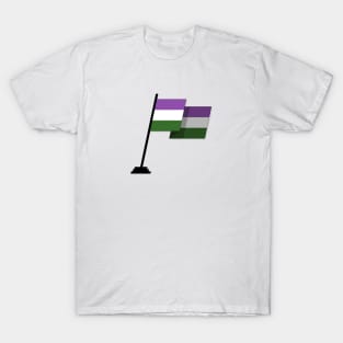 Large Waving Flag in Genderqueer Pride Flag Colors T-Shirt